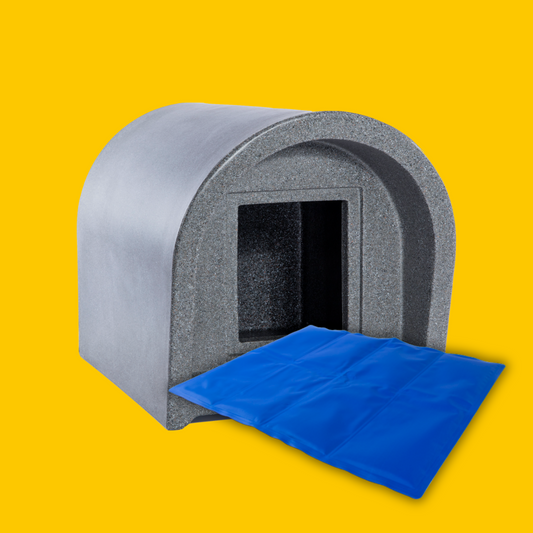 millstone kitty cabin with cooling mat